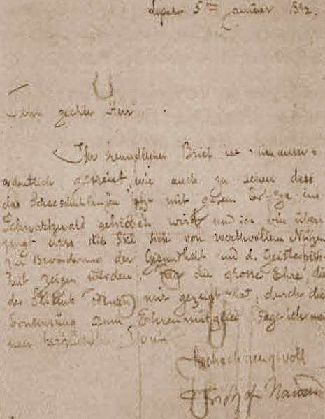 Zum ersten Ehrenmitglied des SC Todtnau wurde Fridjof Nansen ernannt. der sich mit diesem Brief vom 5. Januar 1892 beim Ski-Club bedankt.